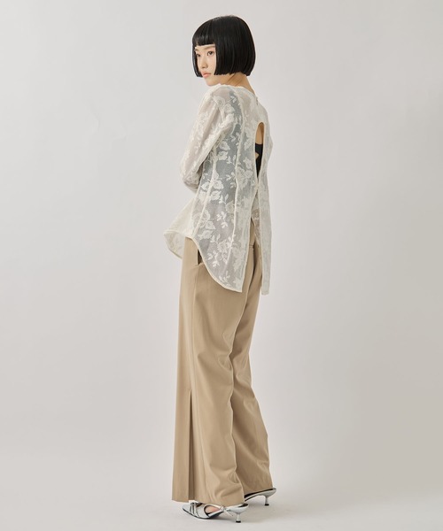 CLANE（クラネ） ブラウス シャツ 「CLANE/クラネ」BACK DESIGN FLOWER