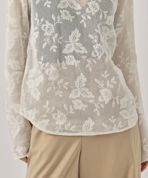 CLANE フラワートップス CLANE/クラネ】BACK DESIGN FLOWER LACE TOPS/バックデザインフラワー