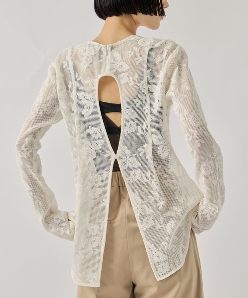 CLANE（クラネ） ブラウス シャツ 「CLANE/クラネ」BACK DESIGN FLOWER