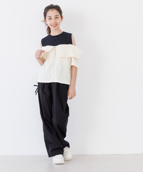 coca（コカ） ワイドパンツ パンツ キッズ アシメレースアップワイド