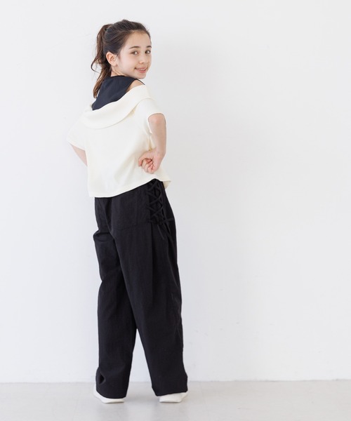 coca（コカ） ワイドパンツ パンツ キッズ アシメレースアップワイド