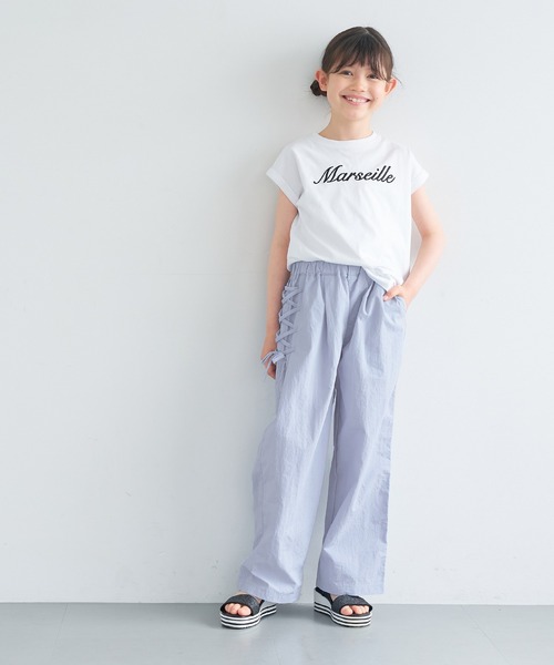 coca（コカ） ワイドパンツ パンツ キッズ アシメレースアップワイド