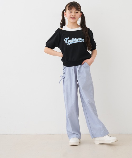 か✳️子ページ coca（コカ） ワイドパンツ パンツ キッズ アシメレースアップワイド