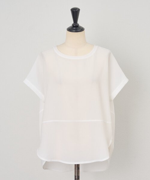 BEARDSLY＊ビアズリー ウシロプックリTシャツ ホワイト ビアズリー BEARDSLEY Tブラウス （white） - ファッション通販 d fashion