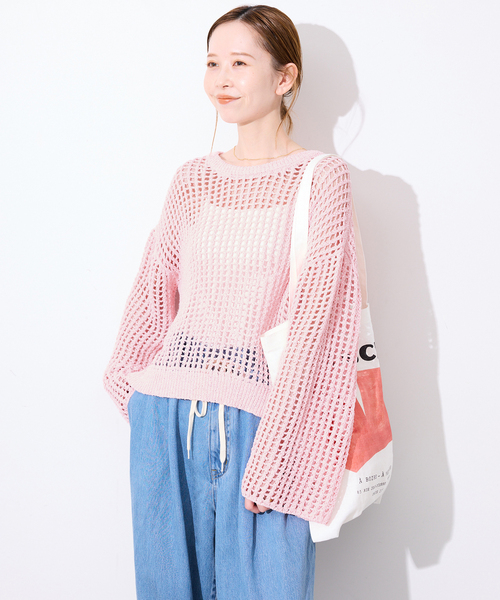 【新品タグ付】 SLOBE IENA ドット編みプルオーバー ニット ピンク SLOBE IENA - 【新品タグ付】 SLOBE IENA ドット編みプルオーバー