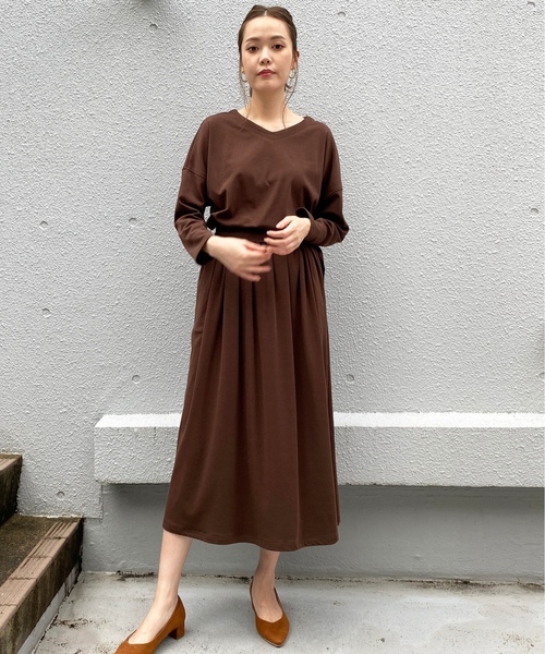 「PICCIN」 長袖ワンピース MEDIUM ブラウン レディース_画像3