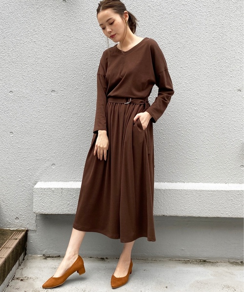 「PICCIN」 長袖ワンピース MEDIUM ブラウン レディース_画像5