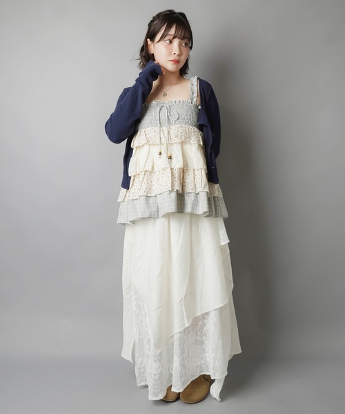 【りんりん】spick&amp;span ティアードチュニック コットンシルクティアードチュニック（シャツ／ブラウス）｜Spick