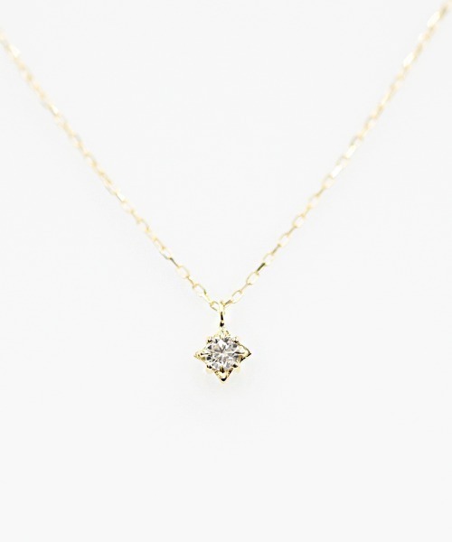 sowi ネックレス K10YG ダイヤモンド四芒星ネックレス レディース