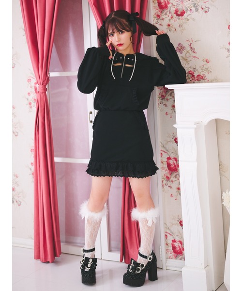 「Ank Rouge」 長袖ワンピース M ブラック レディース_画像9
