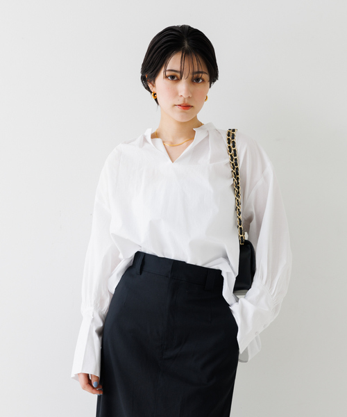 「Rouge vif」 「Rouge vif」長袖ブラウス フリー ホワイト レディース_画像3