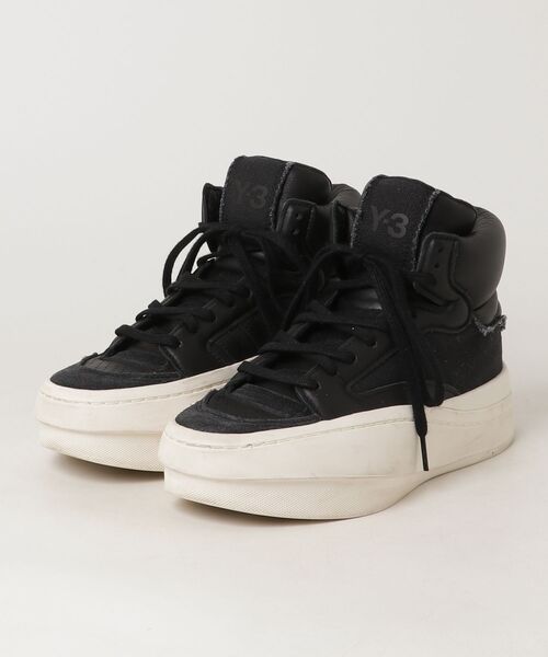 Y-3 ハイカットスニーカー ホワイト/ブラック Y-3 「Y-3」 ハイカットスニーカー 24.0cm ブラック×ホワイト メンズ