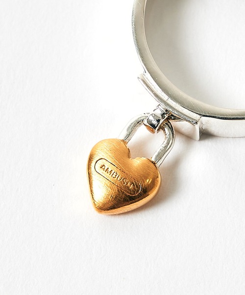 AMBUSH アンブッシュ SMALL HEART PADLOCK EARRING ピアス シルバー