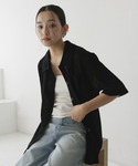 tシャツ 半袖 半袖ニットソーポロカーディガン...の詳細画像3