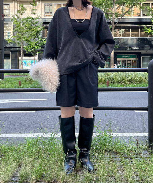 「DouDou」 長袖ブラウス FREE チャコールグレー レディース_画像4