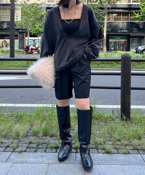 「DouDou」 長袖ブラウス FREE チャコールグレー レディース_画像5