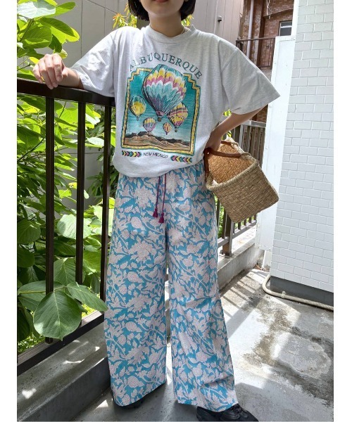 TODAY'S SPECIAL（トゥデイズスペシャル） パンツ ブロックプリント