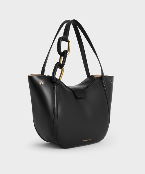 「CHARLES & KEITH」 トートバッグ M ブラック レディース_画像8
