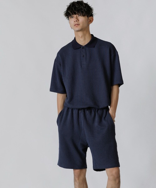ADMIX/ATELIER SAB MEN ポロシャツ 「Lounge wear」ビッグワッフル