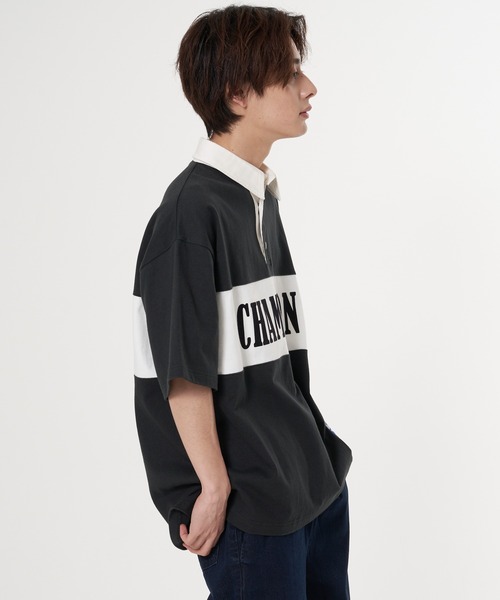 Champion ラガーシャツ Mサイズ ブラウン チャンピオン Champion メンズ 半袖Tシャツ SHORT SLEEVE T