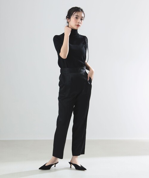 Demi-Luxe BEAMS コットン 五分袖 ハイネックニット［手洗い可］ Demi-Luxe BEAMS ニット セーター AK+1 / コットン 五分袖