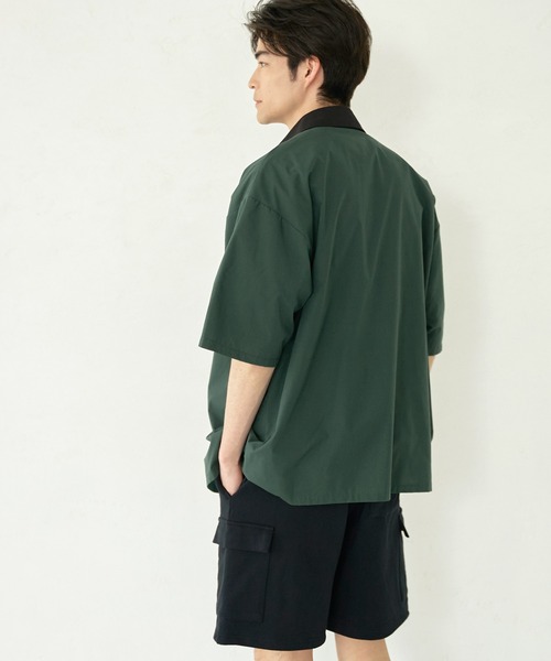 Co LIVE トップス 半袖 シャツ カーキ 日本製 42【CT2662】 SHIPS any 