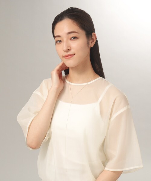 ネックレス K10フラッシュアズキ Yネックレス レディースの画像