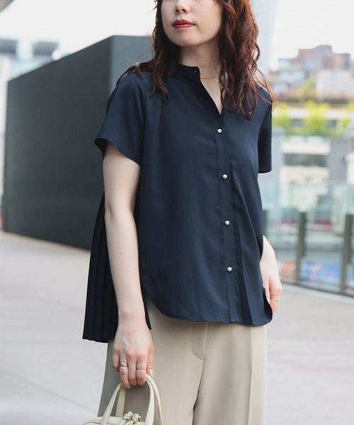 BEAMS HEART ブラウス シャツ バックプリーツ レディース