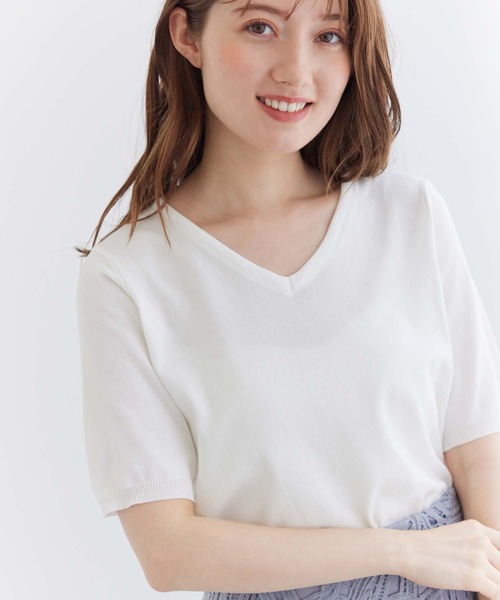 【美品】fifthカットソー/サマーニット/シンプルカットソー/トップス fifth（フィフス） ニット セーター ラメボートネックサマーニット