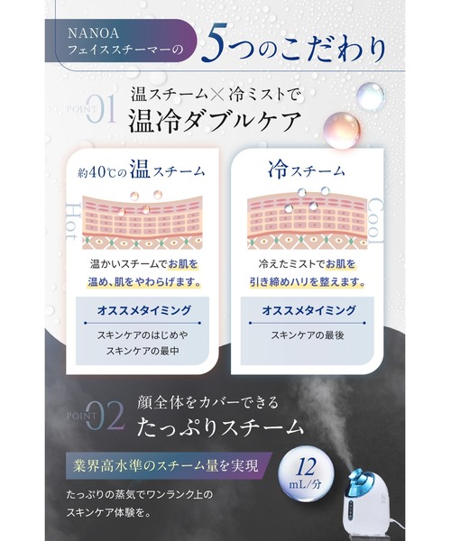 NANOA フェイススチーマー ホワイト/ブルー Amazon.co.jp: (ナノア)NANOA フェイススチーマー 皮膚科医が大