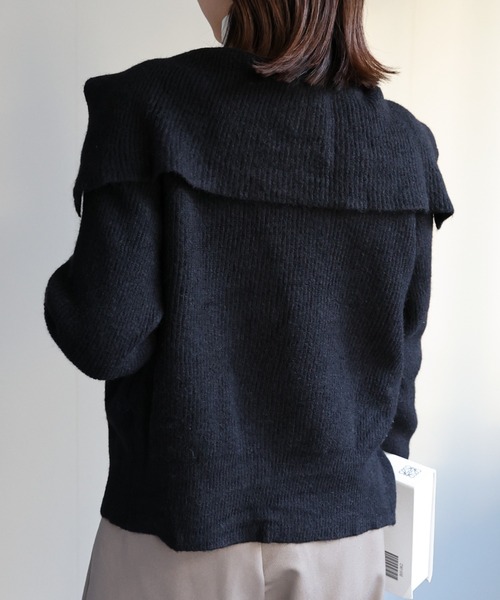 sakishimatokyo ニット セーター セーラーカラー ジップアップニット