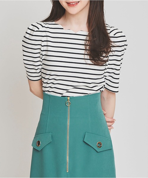 tシャツ スカラップＴシャツ レディース