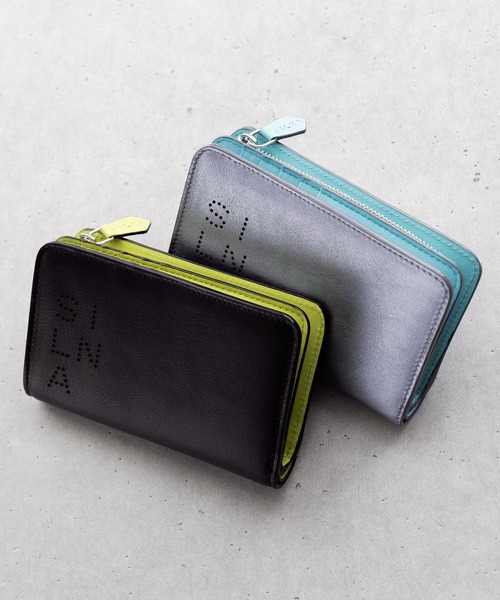 kuleha Lzipwallet chantiカラー SILNA minacolo 財布 2つ折り財布 バイカラー レディース メンズ