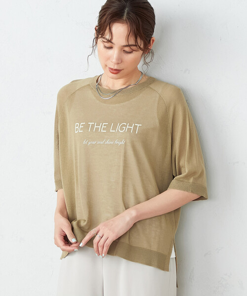 COMME CA ISM ニット セーター シアーニット ロゴ Tシャツ