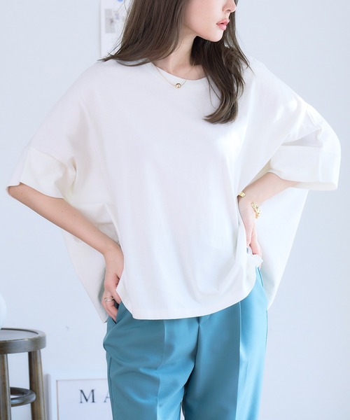 tシャツ ドルマンTシャツ トップス ドルマンスリーブ カットソー