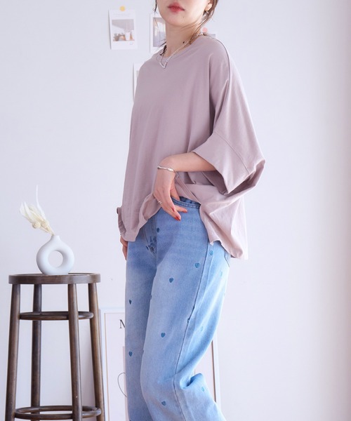 tシャツ ドルマンTシャツ トップス ドルマンスリーブ カットソー
