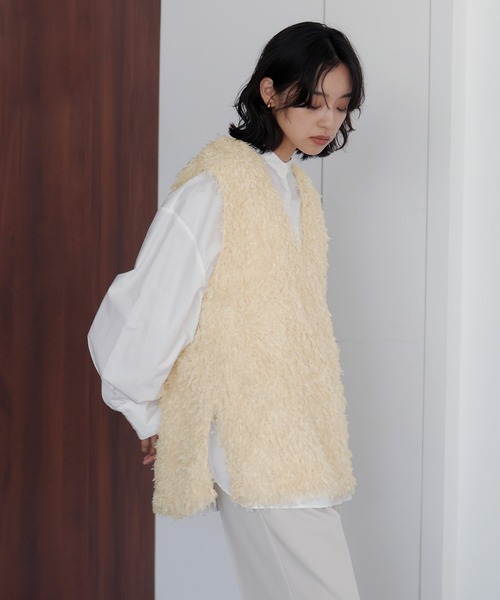 ベスト ジレ 「追加」「洗える」フェザーベスト レディース hellam ベスト ジレ フェザーフリンジベスト レディース