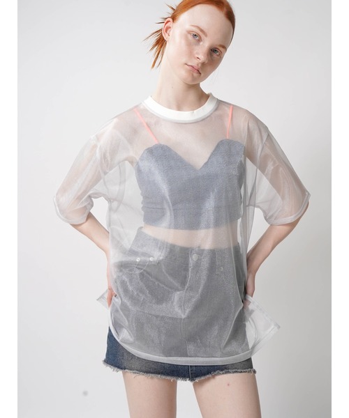 tシャツ SHEER LAME TOPS レディース