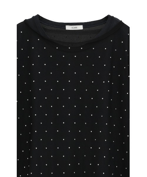 CLANE tシャツ CLANE/クラネ/RHINESTONE SHEER TOPS レディース
