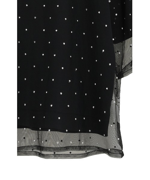 CLANE tシャツ CLANE/クラネ/RHINESTONE SHEER TOPS レディース