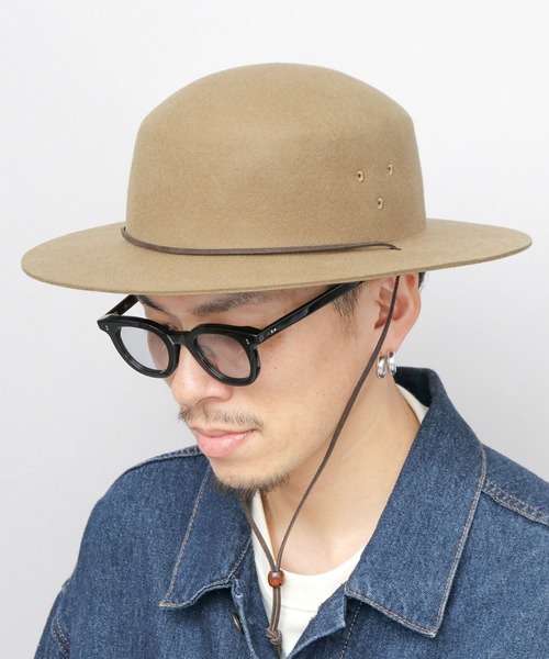 ReqHatter 帽子 ハット フラット ワイドブリム フェルト