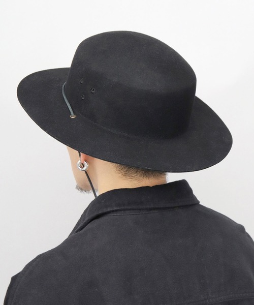 値下げ不可。フラットヘッドサファリハットブラック2サイズ ReqHatter 帽子 ハット フラット ワイドブリム フェルト