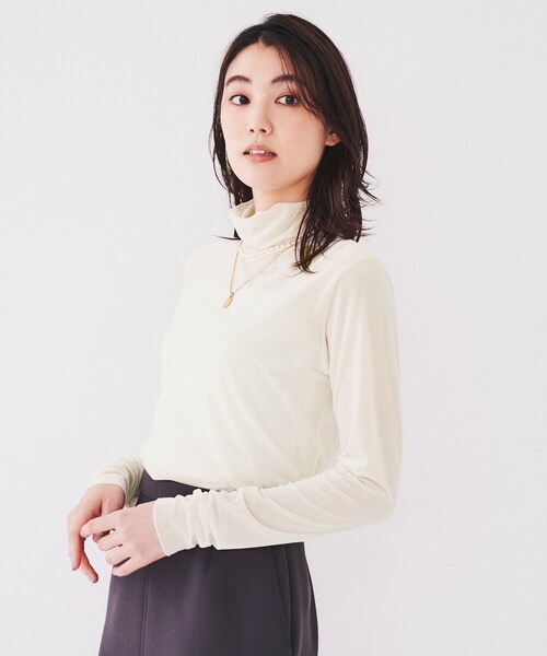 UNTITLED（アンタイトル） tシャツ 「洗える」ベロアインナートップス