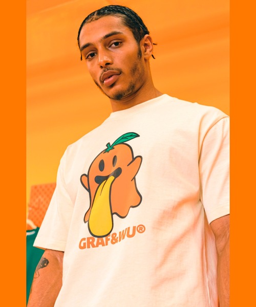メンズ GRAF＆WU（グラフアンドウー） tシャツ ホワイト レディース 「graf」半袖Tシャツ M グラフアンドウー 半袖プリント BOOGHOST GRAF&amp;WU Tシャツ 『GRAF&amp;WU&frasl;グラフアンドユー』 GRAF&amp;WU（グラフアンドユー）の「GRAF&amp;WU ベルクロワッペン ピースゴースト半袖T