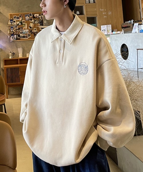 新品 NOAH ポロ シャツ スウェット newjeans NOWLE（ノウル） トレーナー スウェット 「NOWLE」ワンポイント ハーフ