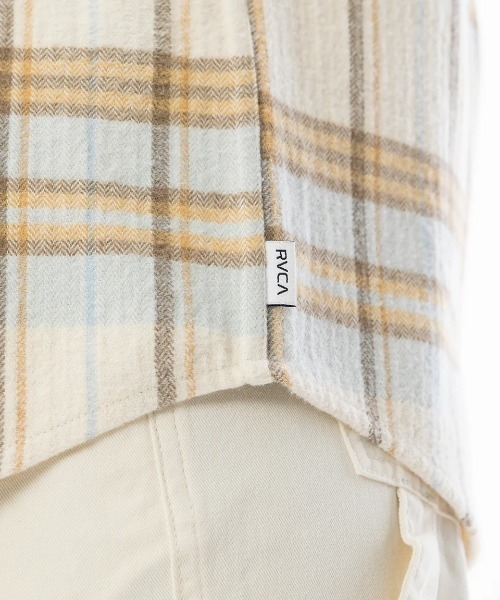 ブラウス シャツ RVCA レディース BREEZE FLANNEL 長袖シャツ/ルーカ胸ポケットデザインチェック柄長袖シャツ レディース RVCA ブラウス シャツ レディース BREEZE FLANNEL 長袖シャツ
