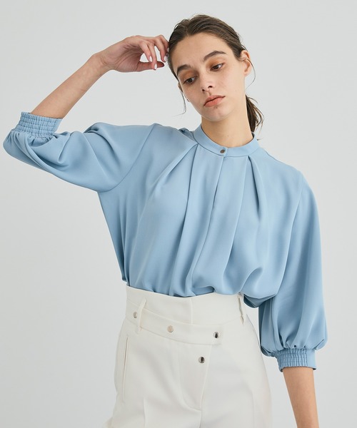 UNITED TOKYO ブラウス ブルー UNITED TOKYO 「UNITED TOKYO」 7分袖ブラウス 0 ブルー