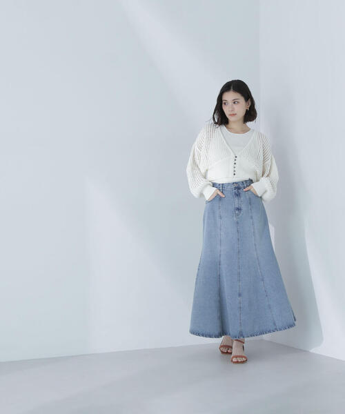 カーディガン 「THINK NATURAL」アメスリレイヤードメッシュカーディガン レディース NATURAL BEAUTY BASIC カーディガン 「THINK NATURAL」アメスリ