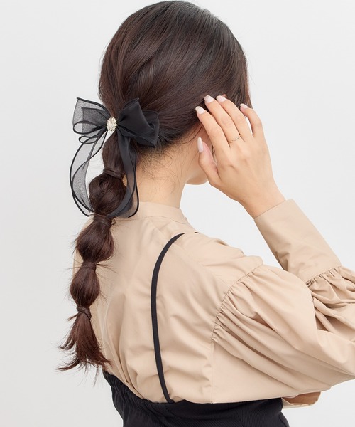 シンプルお洒落♪【HERMES】ヘアクリップ レザーポーニーテール シンプルお洒落♪【HERMES】ヘアクリップ レザーポーニーテール
