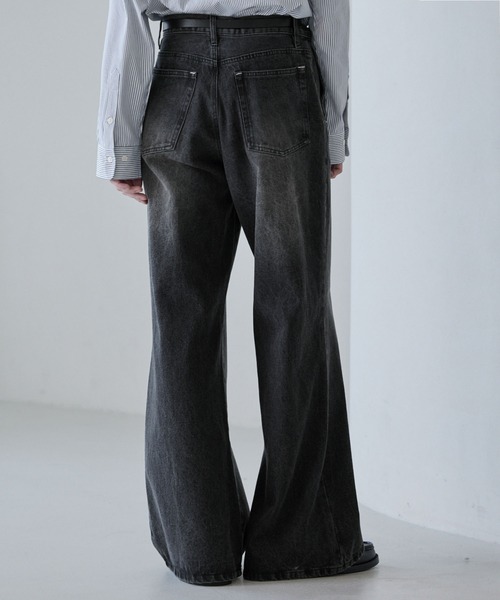 【めるる】Semi flare denim/セミフレアデニム Semi flare denim/セミフレアデニム（デニムパンツ）｜anuans（ア